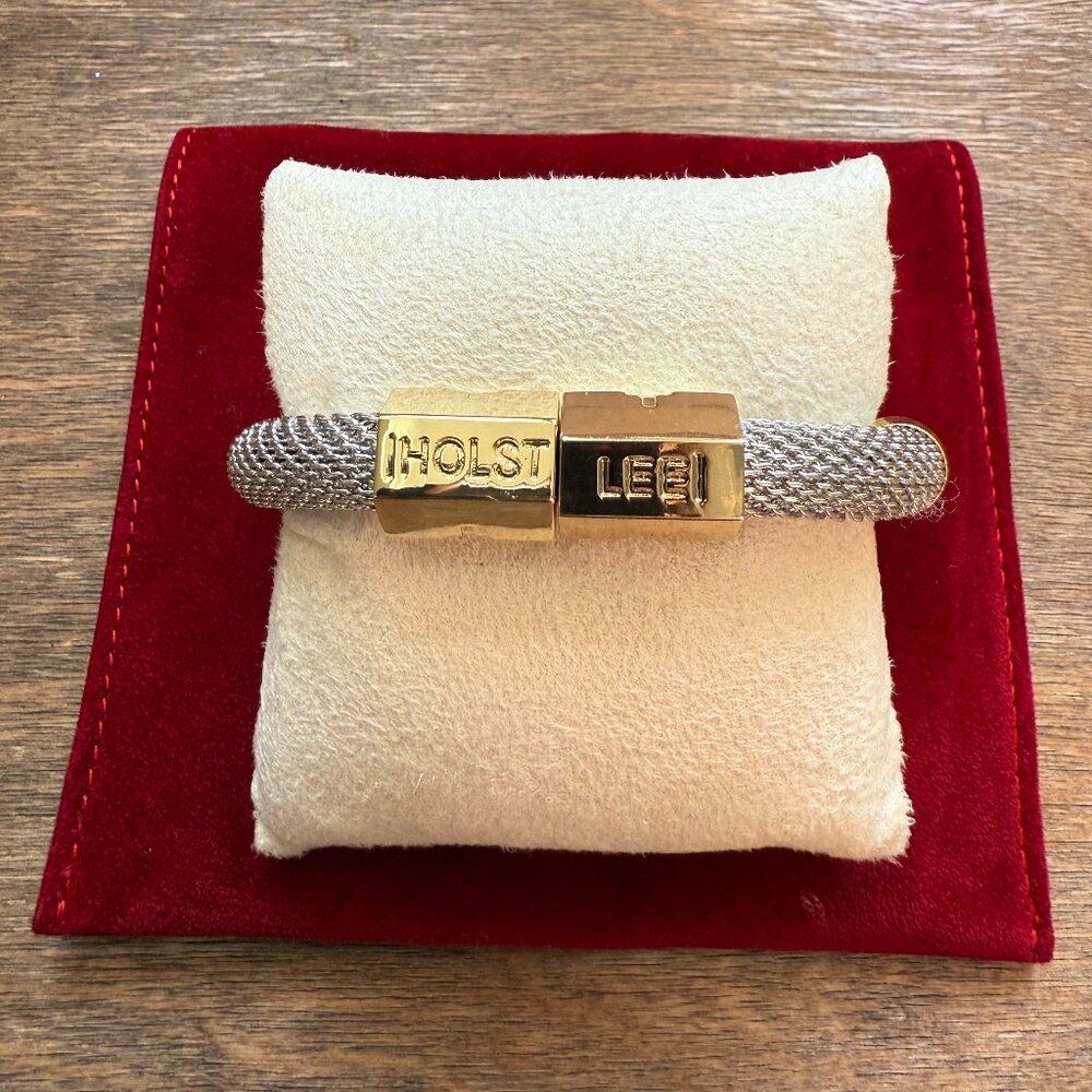 Two-Tone Mesh Bracelet in Silver and Gold